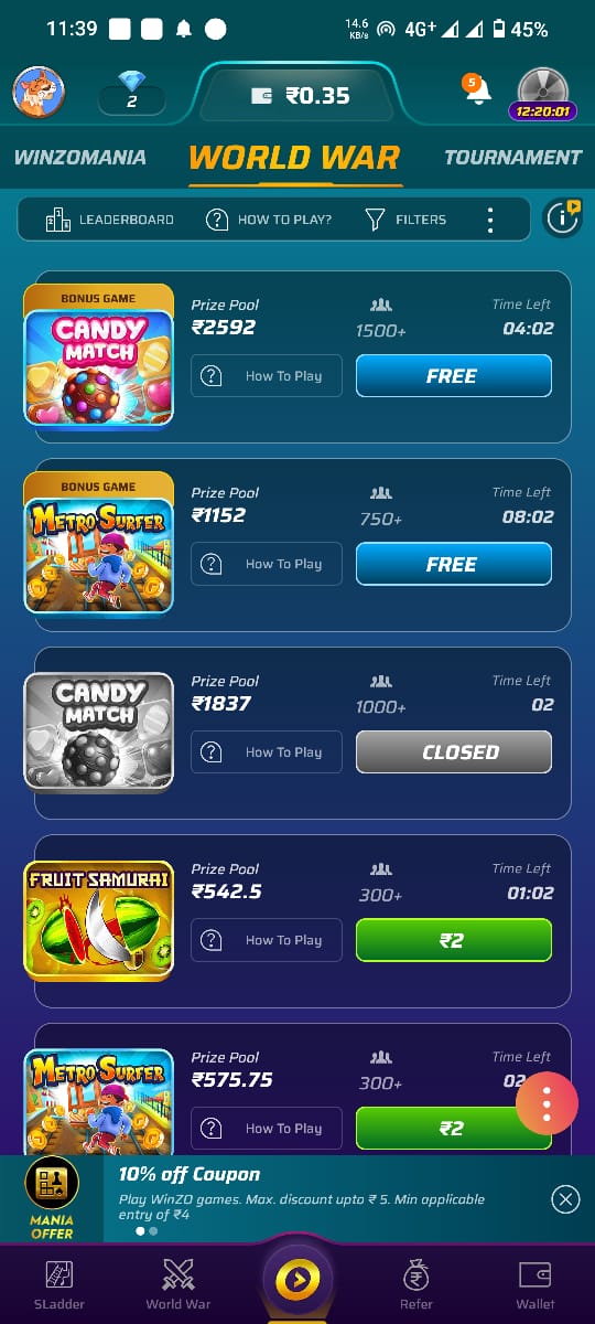 WINZO APK DOWNLOADS AND GET FREE BONUS Rs.50 2