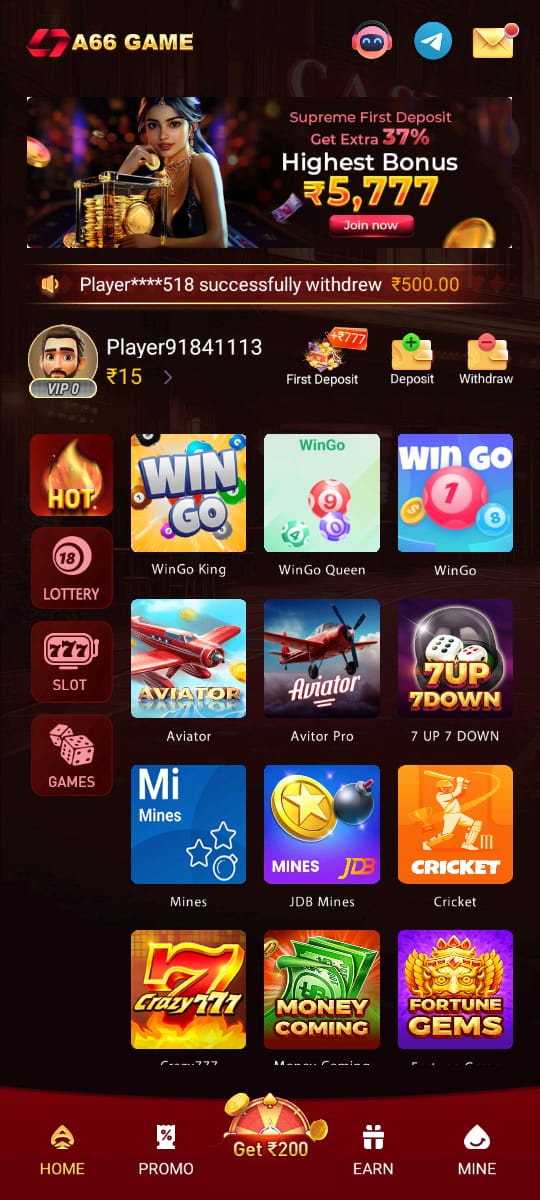 A66APP A66GAME A66apk download and get bonus Rs.20 and more cash 3